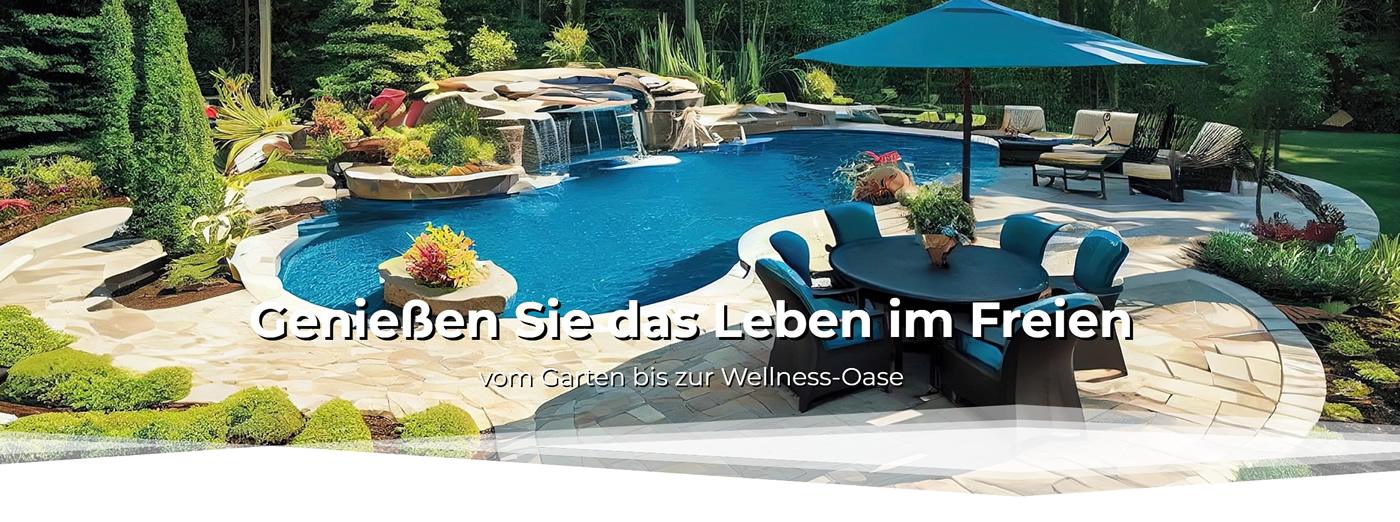 Poolbau Gau-Odernheim - ↗️Schlundt: 🏊🏼Schwimmbadtechnik, Schwimmbadbau, Poolüberdachung, Gartenbau, Sauna, Bagger- & Erdarbeiten